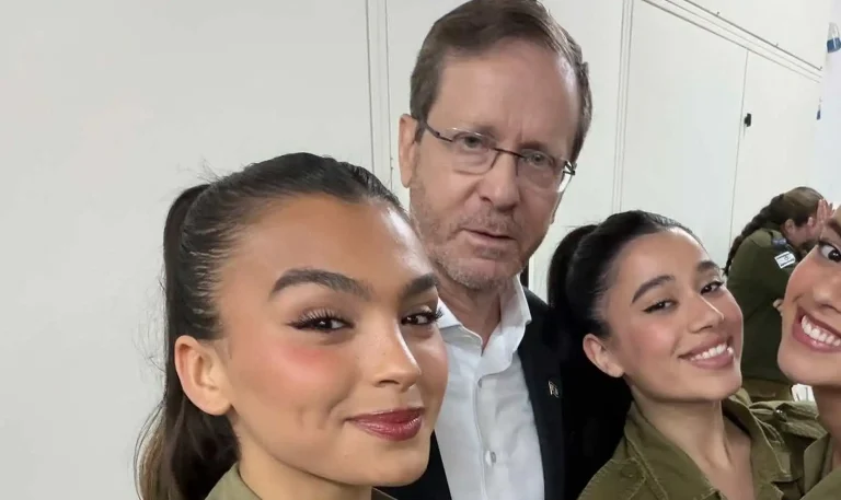 הרגע הבלתי צפוי של אלין גולן ונשיא המדינה יצחק הרצוג